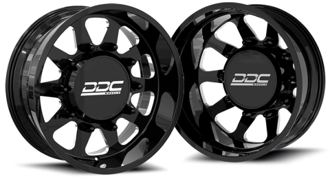 Dually Wheels The Ten Forged 22x8.25 8x200 Black/Mill SS Fronts 19-25 Dodge Ram 3500 DDC Wheels