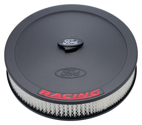 Air Cleaner Kit Black Embossed Ford Logo with Red Lettering 13 Inch Diameter Ford Racing