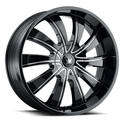 Cast Aluminum Wheels Rolla 374 GB-M 22x9.5 Milled Spokes Gloss Black 5 On 115/5 On 139.7 Bolt Pattern 18 Offset Mazzi Wheels