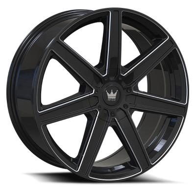 Cast Aluminum Wheels Laguna 376 GBM 22x8 Milled Gloss Black 5 On 108 Bolt Pattern 38 Offset Mazzi Wheels