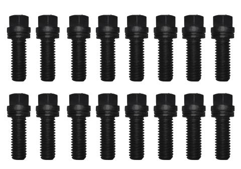 Wedge-Locking Header Bolts Hex Head 3/8 Diameter X 1 Inch Blk Oxide Finish 16 Pcs Proform