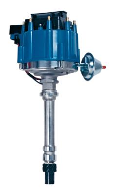 HEI Distributor Racing Type w/Vac-Adv Blue Cap Polished For Chevy V8 Engines Proform