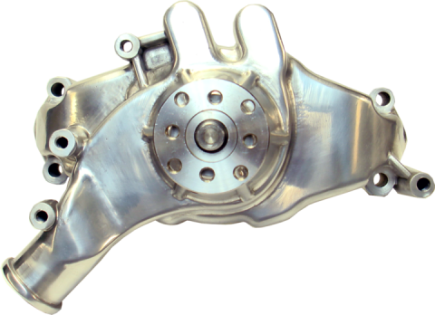 Engine Water Pump Mechanical Long Style High Flow Model Polished BB Chevy Proform