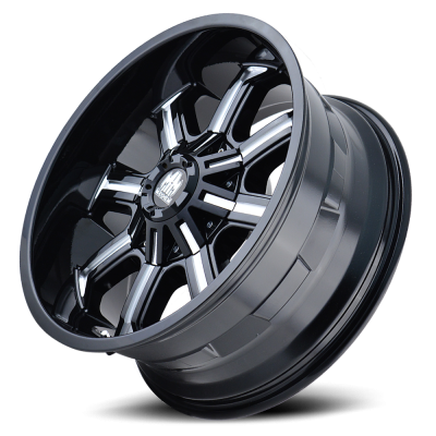 Mayhem Offroad Wheels Beast 8102 BK 20x9 Milled Spokes Black 0 Off Set 5 Lug 5 BSM 110 Bore Cast Aluminum