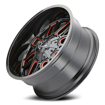Mayhem Offroad Wheels Cogent 8107 RD 22x10 Prism Red Black -19 Off Set 6 Lug 4.75 BSM 106 Bore Cast Aluminum