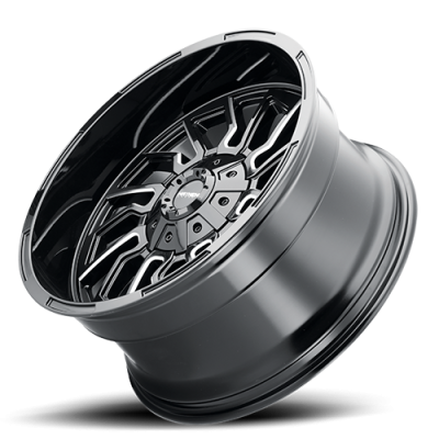 Mayhem Offroad Wheels Flywheel 8111 22x10 Milled Spokes Black -19 Off Set 5 Lug 4.75 BSM 87.1 Bore Cast Aluminum