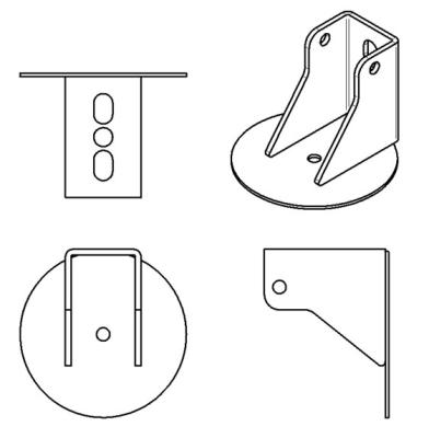 Air Spring Bracket For Coil-Over To Air Conversion 3/16 Inch Mild Steel W/ .625 Holes Ridetech