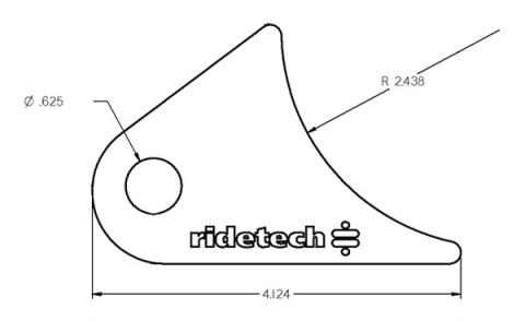 Large Rear Tab For Tri Link Uncoated For Mounting Upper Bar To Axle Ridetech