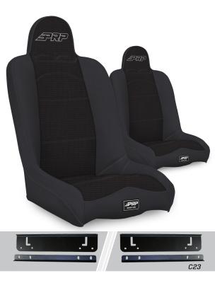 Daily Driver High Back Suspension Seats Kit for 97-02 Jeep Wrangler TJ Pair Black PRP Seats