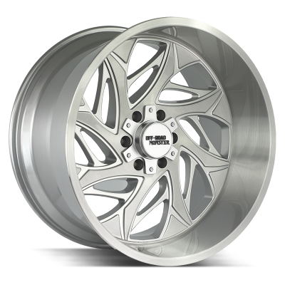 Aluminum Wheels 22x12 M28 BFS Series Brushed Face Silver 5 On 127/5 On 139.7 Bolt Pattern -44 Offset Off Road Monster