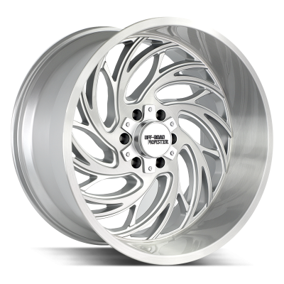Aluminum Wheels 20x10 M29 BFS Series Brushed Face Silver 5 On 127/5 On 139.7 Bolt Pattern -19 Offset Off Road Monster