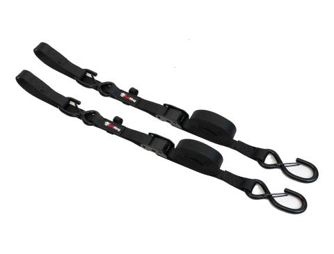 1 Inch x 8' Cam-Lock Tie Down with Soft-Tie 2 Pack Bullring