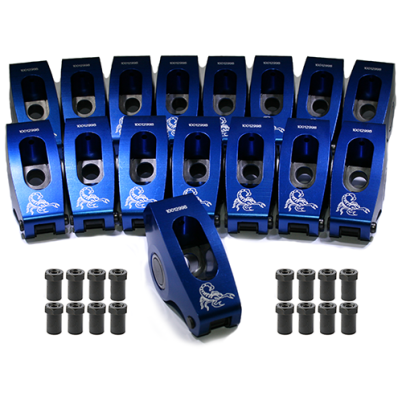 1.7 SBC Self Aligning Race Series Rocker Arms Set 3/8 Inch Scorpion Racing Products