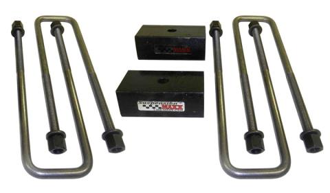 Rear Lift Block and U-Bolt Kit Heavy Duty 2 Inch For 11-25 Silverado/Sierra 3500 2WD/4x4 with 3 Inch Wide Leaf Springs with Top Mount Overload SuspensionMaxx