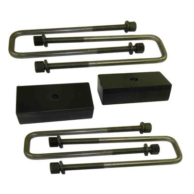 Lift Block and U-Bolt Kit Heavy Duty 1.0 Inch For 15-18 Sierra Denali 1500 4x4 SuspensionMaxx