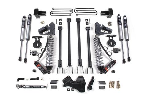 4 Inch Lift Kit w/ 4-Link FOX 2.0 Performance Coil-Over Conversion Ford F250/F350 Super Duty 17-19 4WD Diesel Leaf Springs