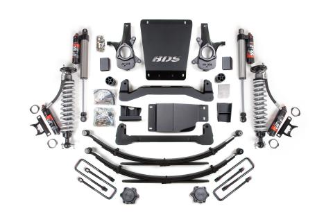4 Inch Lift Kit FOX 2.5 Performance Elite Leaf Springs Coil-Over 07-13 Silverado/Sierra 1500 4WD BDS Suspension