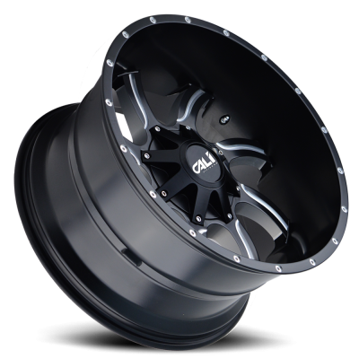 Cast Aluminum Wheels Twisted 9102 SB 20x9 Milled Spokes Satin Black 5 On 127/5 On139.7 Bolt Pattern 0 Offset Cali Offroad Wheels