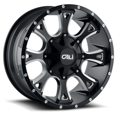 Cast Aluminum Wheels Anarchy 9103 SB 20x12 Milled Spokes Satin Black 5 On 127/5 On139.7 Bolt Pattern -44 Offset Cali Offroad Wheels