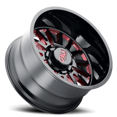 Cast Aluminum Wheels Summit 9110 GB-RD 22x12 Red Milled Spokes Gloss Black 5 On 127 Bolt Pattern -51 Offset Cali Offroad Wheels