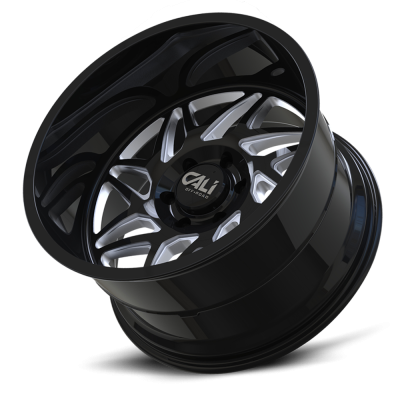 Cast Aluminum Wheels Gemini 9112 GB 20x9 Milled Spokes Gloss Black 6 On 135 Bolt Pattern 0 Offset Cali Offroad Wheels