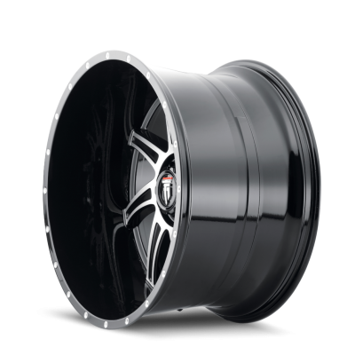 Vortex AT162 Gloss Black Machined 22X12 5-127 -44MM 78.1MM Off Road Wheels American Truxx