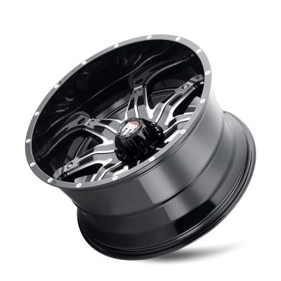 Lonestar AT185 Gloss Black Machined 20X10 5-127 -24MM 78.1MM Off Road Wheels American Truxx