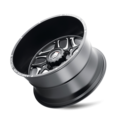 Sweep AT1900 Satin Black Milled 24X14 5-127 -76MM 78.1MM Off Road Wheels American Truxx