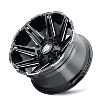 Boom AT1903 Gloss Black Milled 18X9 5-127/5-139 -12MM 78.1MM Off Road Wheels American Truxx