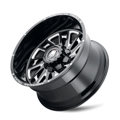 Blade AT1905 Gloss Black Milled 22X12 5-127 -44MM 78.1MM Off Road Wheels American Truxx