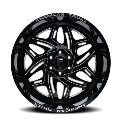 Euphoria AT1914 Black Milled 22X12 5-127 -44MM 78.1MM Off Road Wheels American Truxx