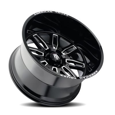 Restless AT1915 Black Milled 22X12 6-135 -44MM 87.1MM Off Road Wheels American Truxx