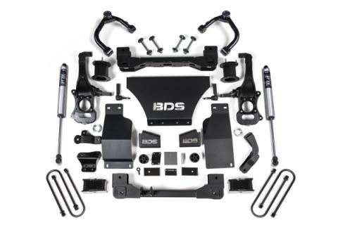 2025 Silverado/Sierra 1500 4WD 4 Inch Suspension Lift Kit V8 Gas 3 Inch Rear Block Spacer Front Fox 2.0 PS Rear BDS Suspension