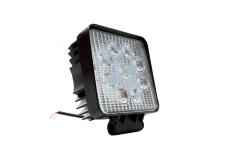 27W Square Work Light 9pcs 3W High Intensity Cree LEDs Cali Raised LED