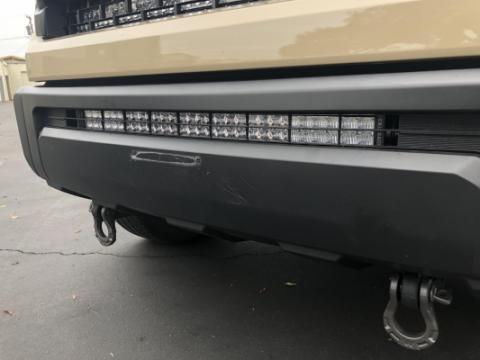 14-21 Tundra 32 Inch Lower Bumper Hidden LED Light Bar Brackets Kit 5D Optic 32 inch OSRAM LED Bar Combo Beam Bumper Light Bar Blue Backlight Small Cali Raised LED