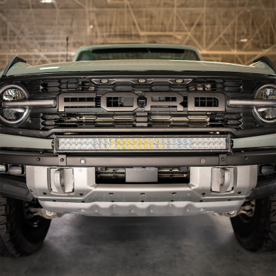 Bumper Light Bar Mounting Kit Fits 21-Present Ford Bronco Raptor - 5D Optic Osram 32 Inch Dual Row Bar (Combo Beam) Cali Raised LED