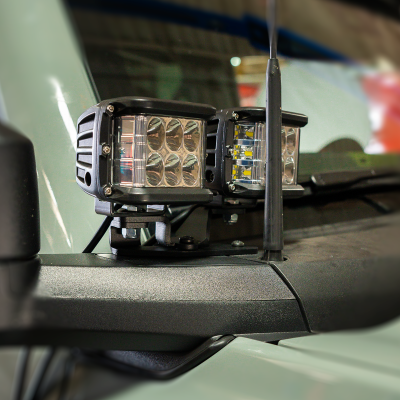 Ditch Light Mount Kit Fits 21-Present Ford Bronco Raptor - (2) 3X2 18W LED Pods/(2) 3X2 18W Amber LED Pods Cali Raised LED