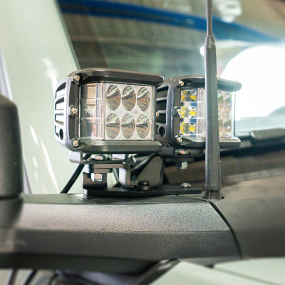 Ditch Light Mount Kit Fits 21-Present Ford Bronco Raptor - (2) 3X2 18W LED Pods/(2) 3.5 Inch Round Cannon Pods Cali Raised LED