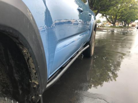 Trail Edition Rock Sliders Fits 24-Present Toyota Tacoma - Double Cab Short Bed/Kick Out/Raw Cali Raised LED