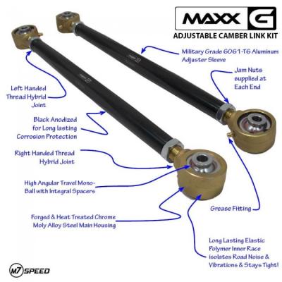 Heavy Duty Adjustable Rear Control Arm Link Kit 02-14 Mini Cooper Hatchback 05-15 Convertible 11-16 Countryman 08-10 Clubman Set of 2 M7 Speed