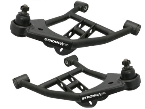 Front Lower Strongarms For 1967-1969 Camaro and Firebird For Use W/ Coil-Over/Shockwave Pair Of Tubular Control Arms W/ Ball Joints And Delrin Bushings Powder Coated Satin Black Ridetech