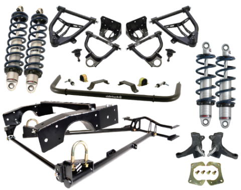 TQ Coil-Over System For 1971-1972 C10 Front And Rear TQ Coil-Overs Front Upper And Lower Strongarms Rear Strongarms Drop Spindles And Front Sway Bar Ridetech
