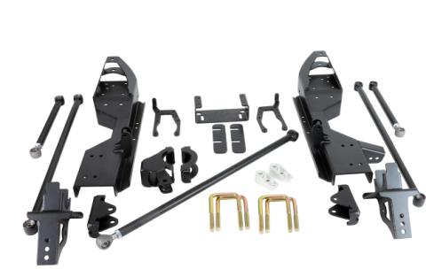 TQ Air Suspension System For 1999-2006 Silverado / Sierra  1500 2WD Front And Rear TQ Shockwaves Upper And Lower Strongarms Bolt-On 3 Link 2 Inch Drop Spindles And Front Sway Bar Ridetech
