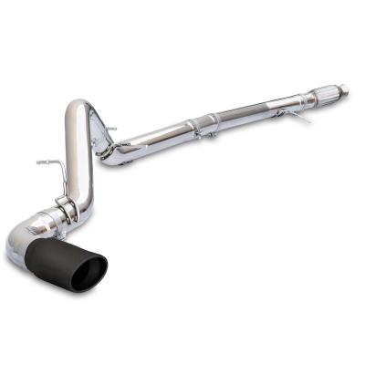 Exhaust Kit 4 Inch Cat Back Single Tip 3.0L Duramax - Pol/Blk