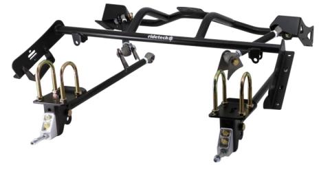 HQ Air Suspension System For 1967-1970 Mustang Front And Rear HQ Shockwaves Upper And Lower Strongarms Bolt-On 4-Link W/ Double Adjustable Bars And Front Sway Bar Ridetech