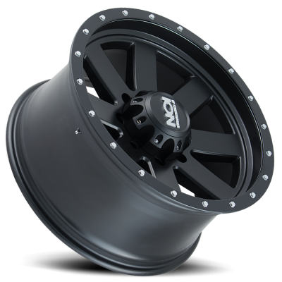 Cast Aluminum Wheels 134 MB 18x9 Black Beadlock Matte Black 5 On 127 Bolt Pattern 0 Offset ION Wheels