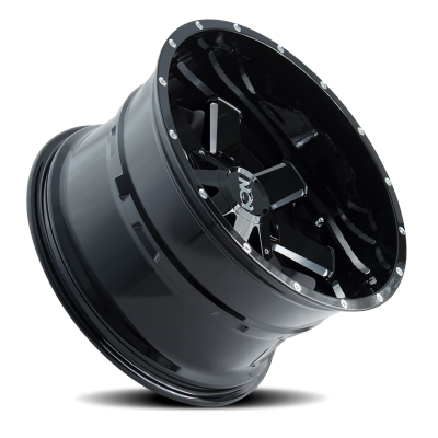 Cast Aluminum Wheels 141 GB 20x9 Milled Spokes Gloss Black 5 On 127/5 On 139.7 Bolt Pattern 0 Offset ION Wheels