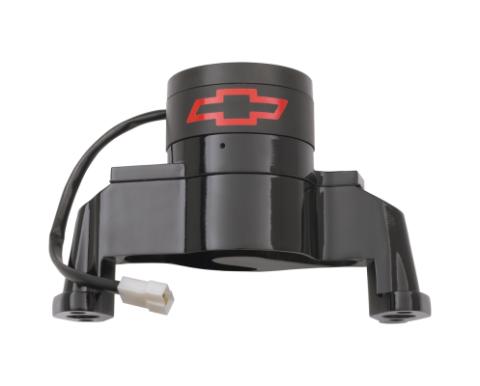 Electric Engine Water Pump Aluminum Black with Bowtie Logo Fits SB Chevy Chevrolet Performance Parts