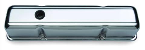 Engine Valve Covers Stamped Steel Tall Chrome w/o Emblems Fits SB Chevy No Logos Chevrolet Performance Parts
