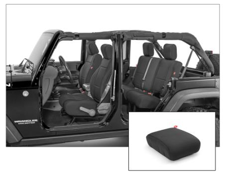 Jeep Wrangler Neoprene Seat Covers Front And Rear with Free Center Console Cover for 11-12 Wrangler Unlimited JK Black Diver Down